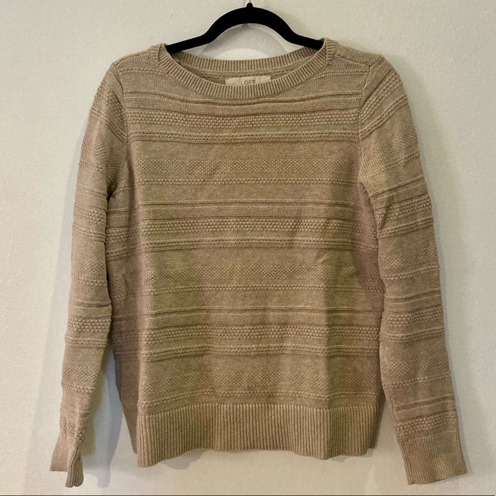 LOFT by Ann Taylor Neutral Textured Sweater Size M